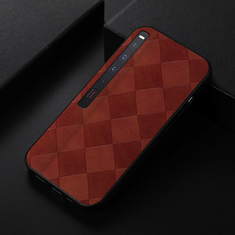 For Huawei Mate Xs 2 Weave Plaid PU Phone Case(Brown) - free shipping - PMC TechLife - Order now!