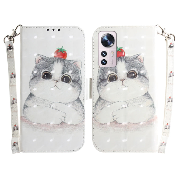 For Xiaomi 12 / 12X 3D Colored Horizontal Flip Leather Phone Case(Cute Cat) - 12 Cases by PMC Jewellery | Online Shopping South Africa | PMC Jewellery