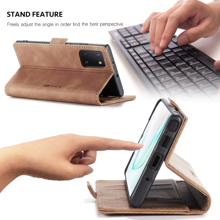 For Galaxy A81 / Note 10 Lite CaseMe Multifunctional Horizontal Flip Leather Case, with Card Slot & Holder & Wallet(Brown) - free shipping - PMC TechLife - Order now!