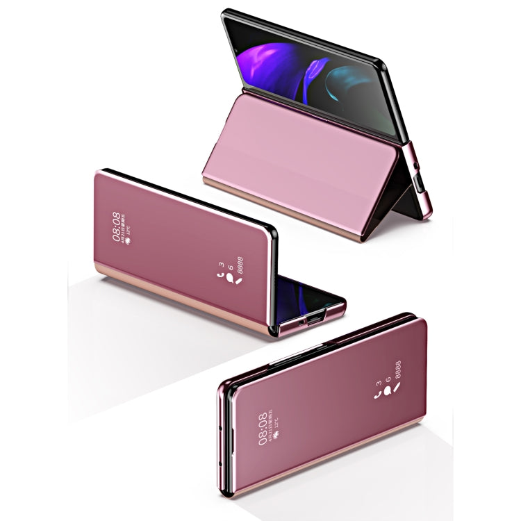 For Samsung Galaxy Z Fold3 Accurate Hole Horizontal Flip Mirror Shockproof Phone Case(Black) - Galaxy Phone Cases by PMC TechLife | Online Shopping South Africa | PMC TechLife | Buy Now Pay Later Mobicred
