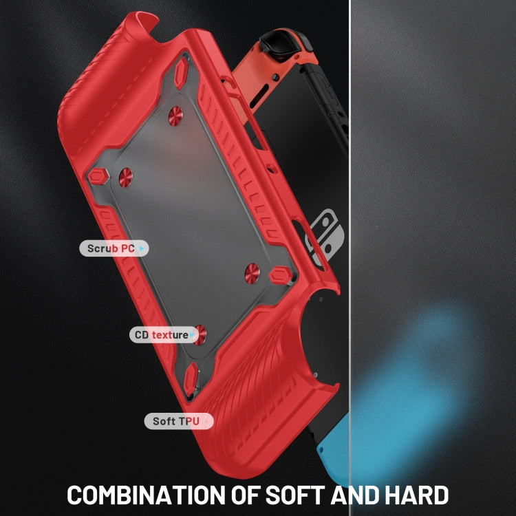 Game Handle Gamepad TPU+PC Protective Case for Switch OLED(Red) - Cases by PMC TechLife | Online Shopping South Africa | PMC TechLife