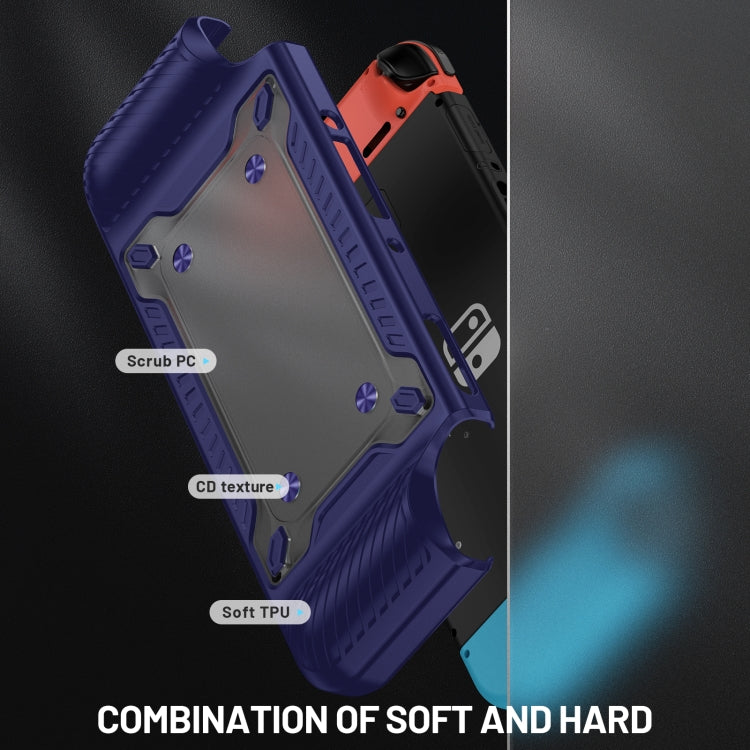 Game Handle Gamepad TPU+PC Protective Case for Switch OLED(Blue) - Cases by PMC TechLife | Online Shopping South Africa | PMC TechLife