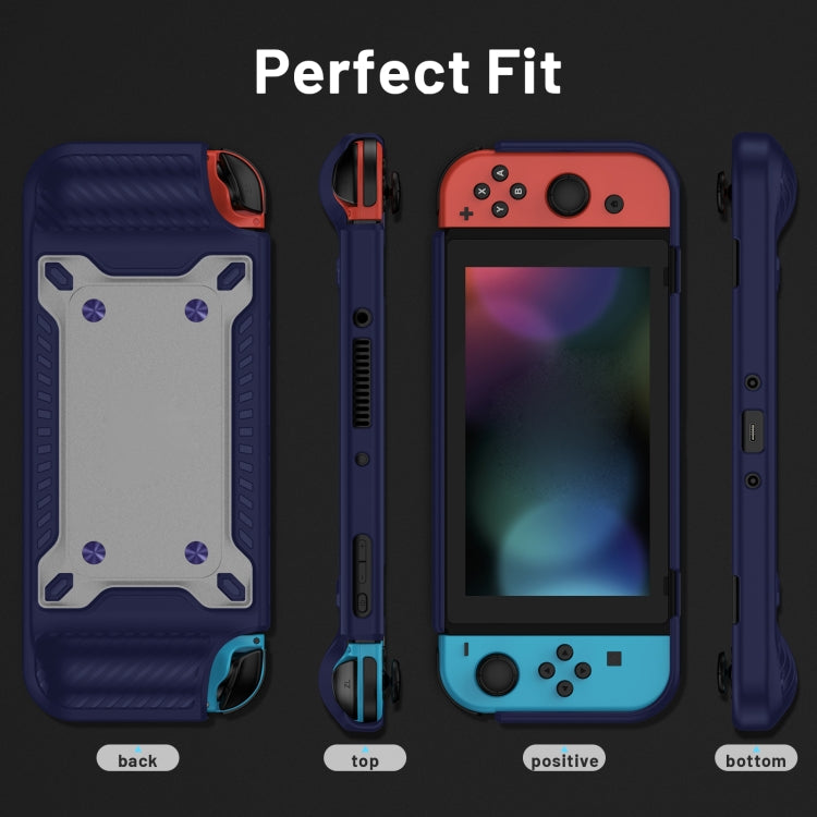 Game Handle Gamepad TPU+PC Protective Case for Switch OLED(Blue) - Cases by PMC TechLife | Online Shopping South Africa | PMC TechLife