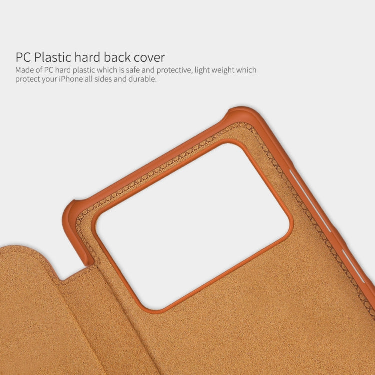For Xiaomi Poco M4 Pro NILLKIN QIN Series Crazy Horse Texture Leather Phone Case(Brown) - Xiaomi Cases by NILLKIN | Online Shopping South Africa | PMC Jewellery