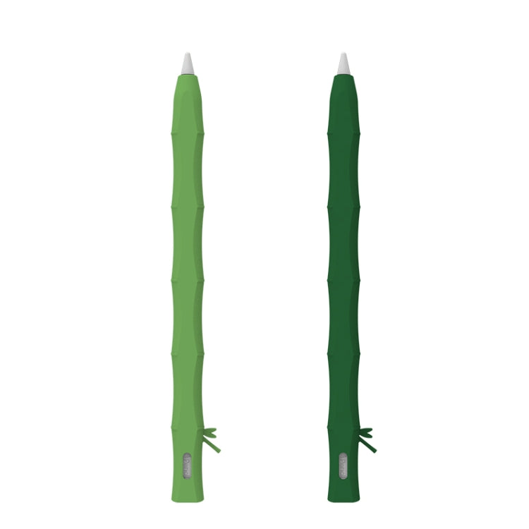 LOVE MEI Bamboo Liquid Silicone Gel Stylus Pen Protective Case For Apple Pencil 2(Dark Green) - Pencil Accessories by LOVE MEI | Online Shopping South Africa | PMC TechLife | Buy Now Pay Later Mobicred