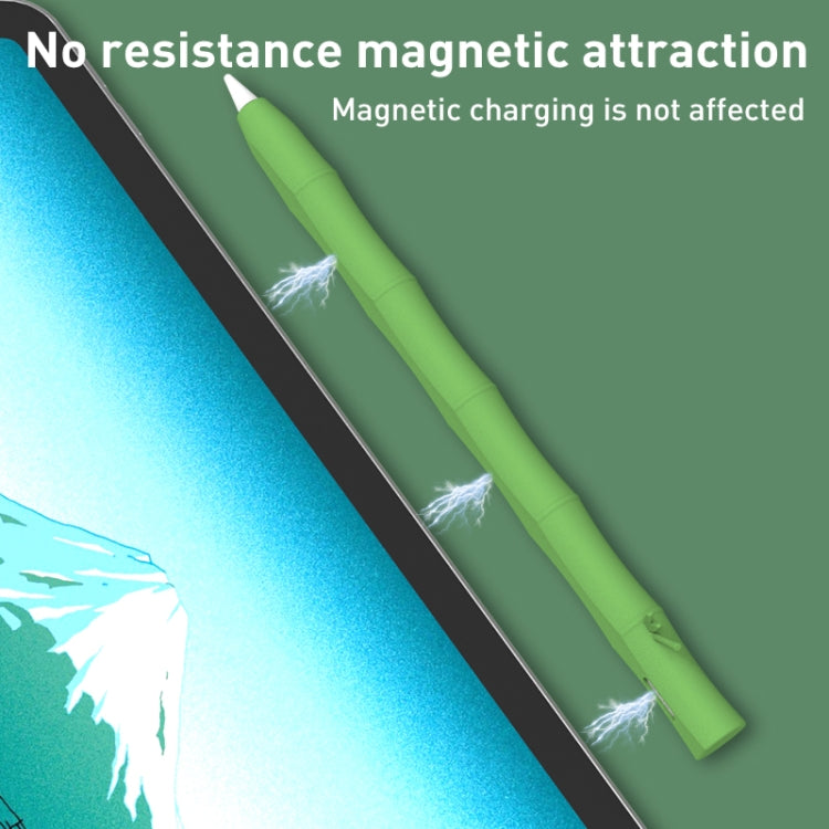 LOVE MEI Bamboo Liquid Silicone Gel Stylus Pen Protective Case For Apple Pencil 2(Dark Green) - Pencil Accessories by LOVE MEI | Online Shopping South Africa | PMC TechLife | Buy Now Pay Later Mobicred