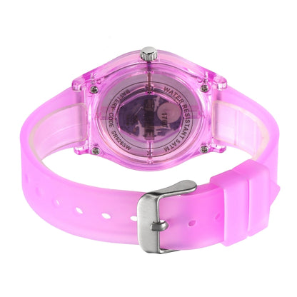 SKMEI 1760 Stainless Steel Buckle Silicone Strap Waterproof Quartz Watch(Purple Transparent) - Silicone Strap Watches by SKMEI | Online Shopping South Africa | PMC Jewellery | Buy Now Pay Later Mobicred