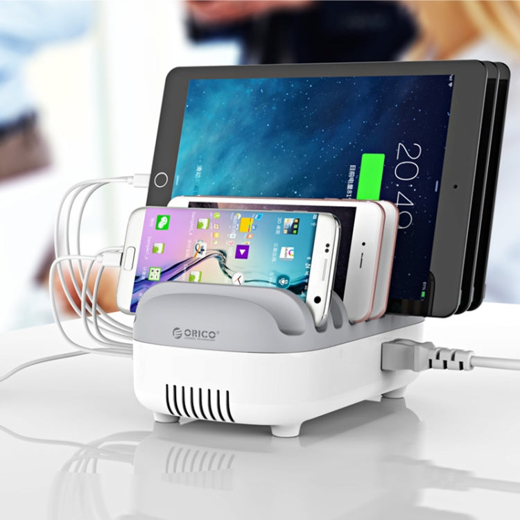 ORICO DUK-10P-DX 120W 5V 2.4A 10 Ports USB Charging Station, US Plug(White) - Multifunction Charger by ORICO | Online Shopping South Africa | PMC Jewellery | Buy Now Pay Later Mobicred