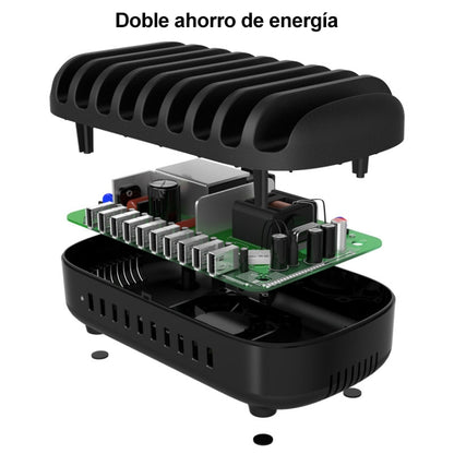 ORICO DUK-10P-DX 120W 5V 2.4A 10 Ports USB Charging Station, UK Plug(Black) - Multifunction Charger by ORICO | Online Shopping South Africa | PMC Jewellery