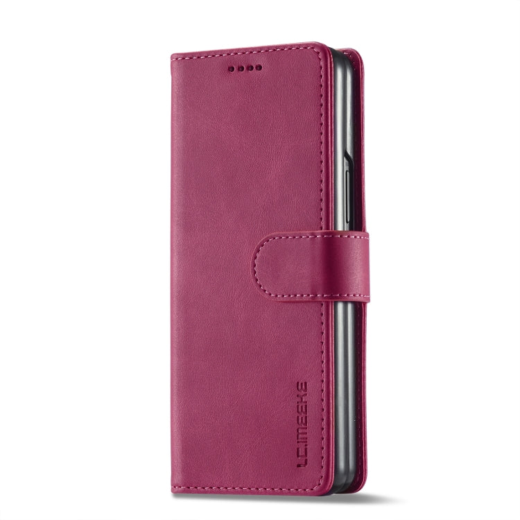 For Samsung Galaxy Z Fold4 5G LC.IMEEKE Calf Texture Leather Phone Case(Red) - Galaxy Z Fold4 5G Cases by LC.IMEEKE | Online Shopping South Africa | PMC TechLife | Buy Now Pay Later Mobicred
