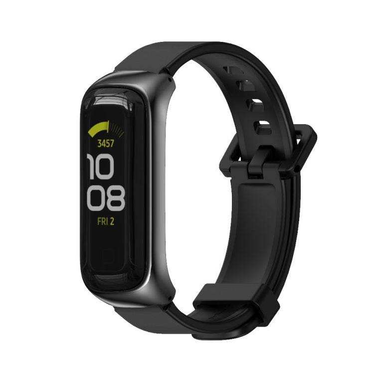 For Samsung Galaxy Fit 2 MIJOBS Metal Case Silicone Watch Band(Black) - free shipping - PMC TechLife - Order now!