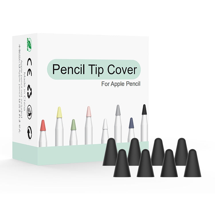 8 PCS / Set Universal Wearable Stylus Nib Cover For Apple Pencil 1 / 2(Black) - Pencil Accessories by PMC TechLife | Online Shopping South Africa | PMC TechLife