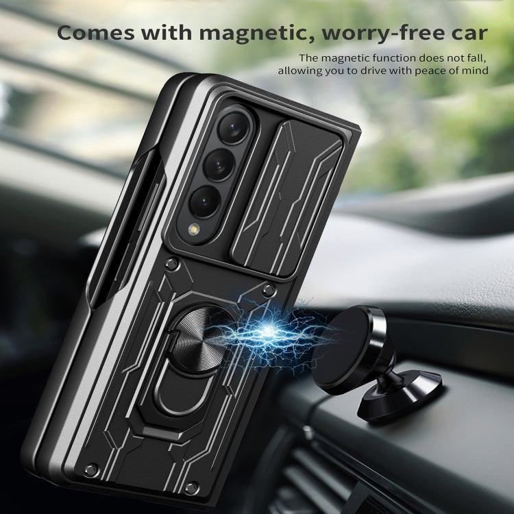 For Samsung Galaxy Z Fold4 Sliding Camshield Card Phone Case(White) - Galaxy Z Fold4 5G Cases by PMC TechLife | Online Shopping South Africa | PMC TechLife | Buy Now Pay Later Mobicred