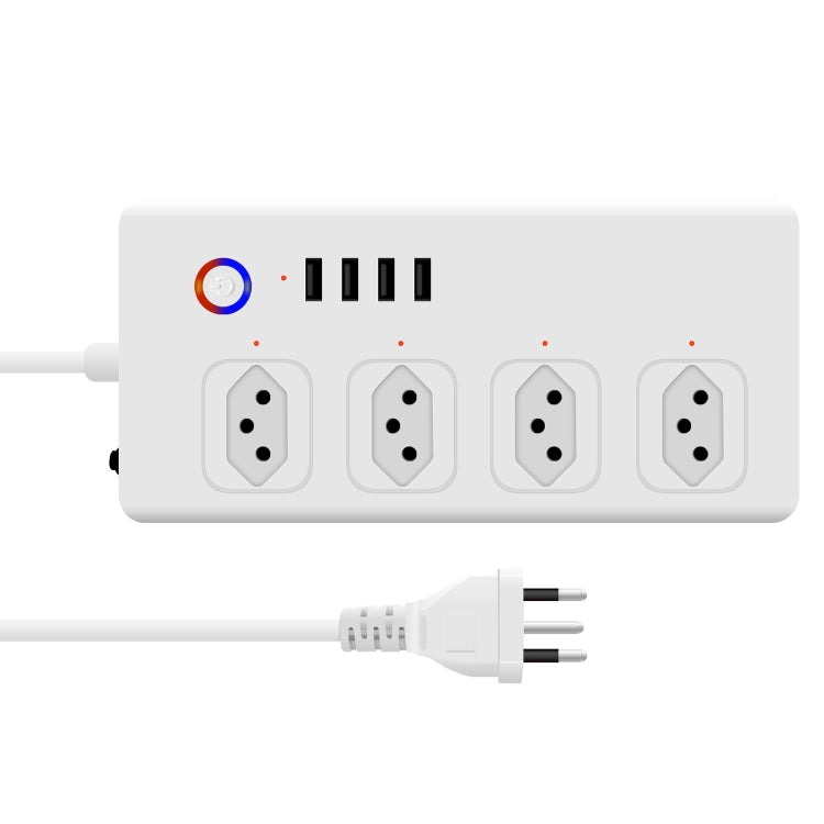 ZigBee 10A SM-SO301-B 4 Holes + 4 USB Multi-purpose Smart Power Strip, Brazil Plug - Smart Socket by PMC TechLife | Online Shopping South Africa | PMC TechLife