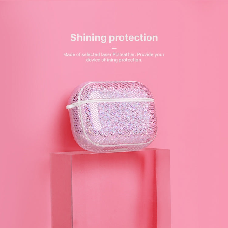 NIILLKIN Anti-fall PU + TPU Shining Protection Glitter Case for AirPods Pro(White) - For AirPods Pro by NILLKIN | Online Shopping South Africa | PMC Jewellery