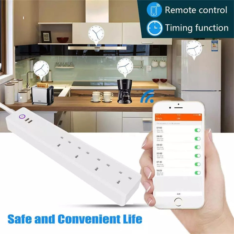 WiFi 10A SM-SO306-K 4 Holes + 2 USB Multi-purpose Smart Power Strip, UK Plug - Smart Socket by PMC TechLife | Online Shopping South Africa | PMC TechLife