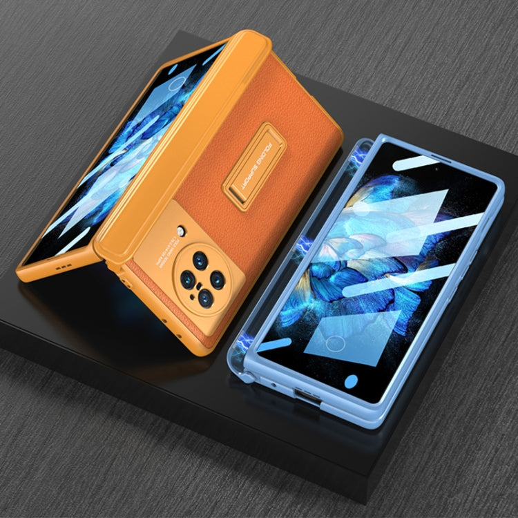 For vivo X Fold GKK Magnetic Hinge Flip Leather Phone Case with Holder(Blue) - vivo Cases by GKK | Online Shopping South Africa | PMC TechLife | Buy Now Pay Later Mobicred