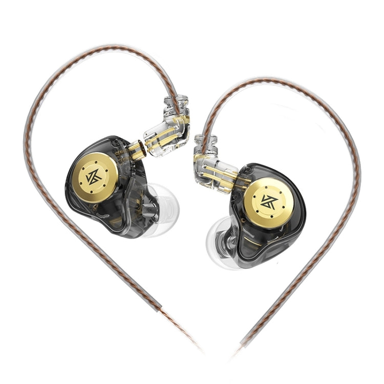 KZ-EDX PRO 1.25m Dynamic HiFi In-Ear Sports Music Headphones, Style:Without Microphone(Transparent Black) - In Ear Wired Earphone by KZ | Online Shopping South Africa | PMC Jewellery | Buy Now Pay Later Mobicred