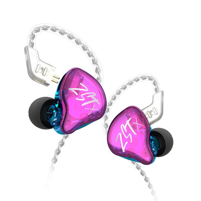 KZ-ZST X 1.25m Ring Iron Hybrid Driver In-Ear Noise Cancelling Earphone, Style:Without Microphone(Colorful) - In Ear Wired Earphone by KZ | Online Shopping South Africa | PMC Jewellery | Buy Now Pay Later Mobicred