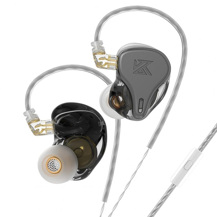 KZ-DQ6S 1.2m Three-Unit Dynamic Subwoofer In-Ear Headphones, Style:With Microphone(Black) - free shipping - PMC TechLife - Order now!