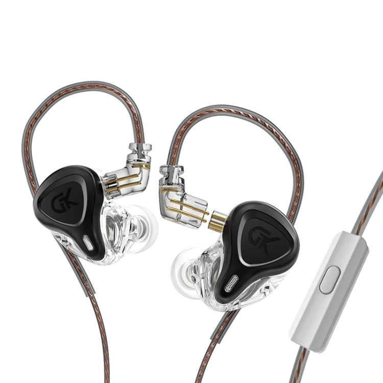 GK G5 1.25m Dynamic Subwoofer HiFi In-Ear Headphones, Style:With Microphone(Black) - In Ear Wired Earphone by PMC TechLife | Online Shopping South Africa | PMC TechLife