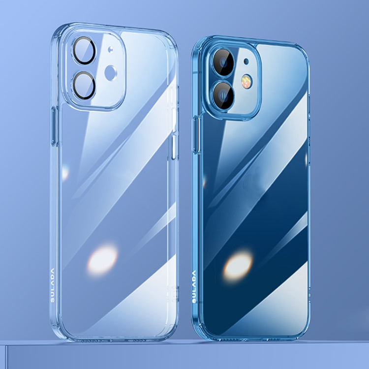 For iPhone 12 SULADA Crytal Steel Series Diamond Glass + TPU Phone Case(Blue) - iPhone 12 / 12 Pro Cases by SULADA | Online Shopping South Africa | PMC TechLife