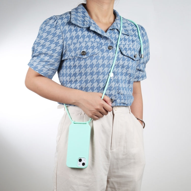 For iPhone 14 Candy Colors TPU Protective Phone Case with Lanyard (Mint Green) - free shipping - PMC TechLife - Order now!