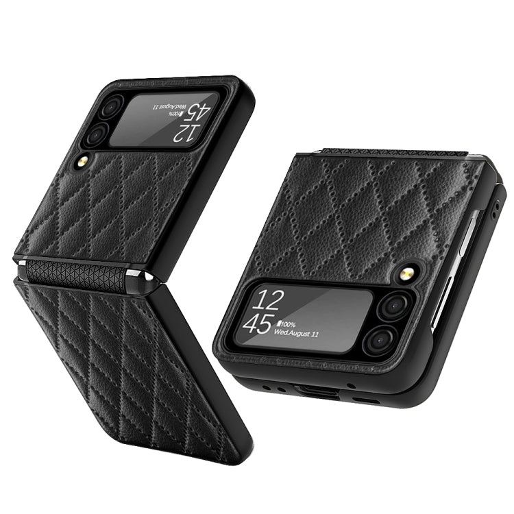 For Samsung Galaxy Z Flip4 Diamond Lattice Hinge Phone Case(Black) - free shipping - PMC TechLife - Order now!