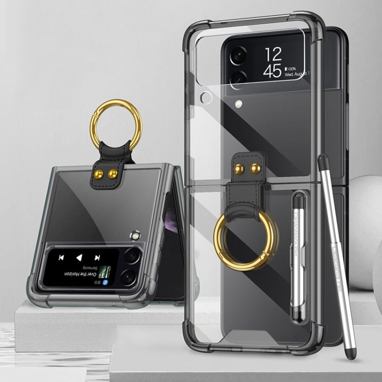 For Samsung Galaxy Z Flip4 GKK Airbag Protective Phone Case with Ring & Pen(Black) - Galaxy Z Flip4 5G Cases by GKK | Online Shopping South Africa | PMC TechLife