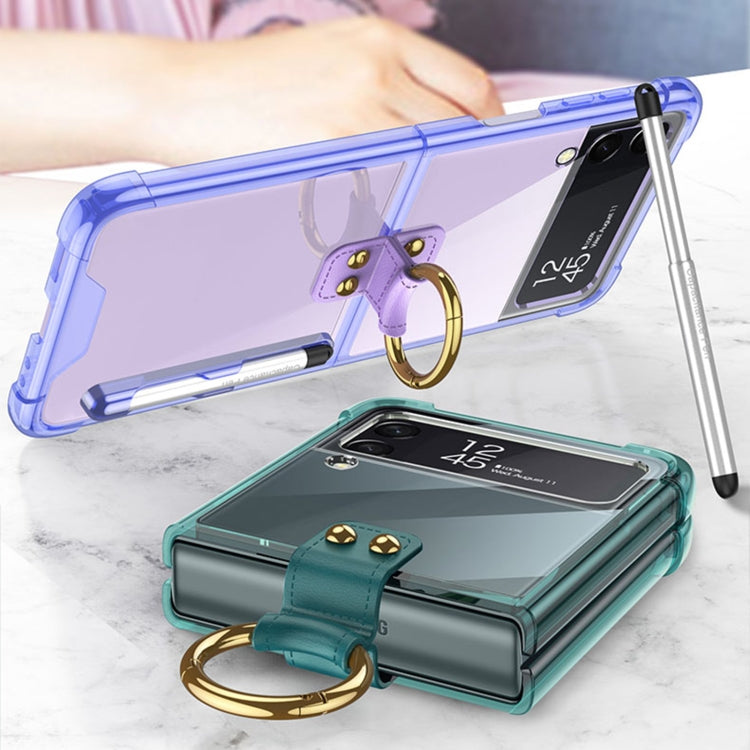 For Samsung Galaxy Z Flip4 GKK Airbag Protective Phone Case with Ring & Pen(Black) - Galaxy Z Flip4 5G Cases by GKK | Online Shopping South Africa | PMC TechLife