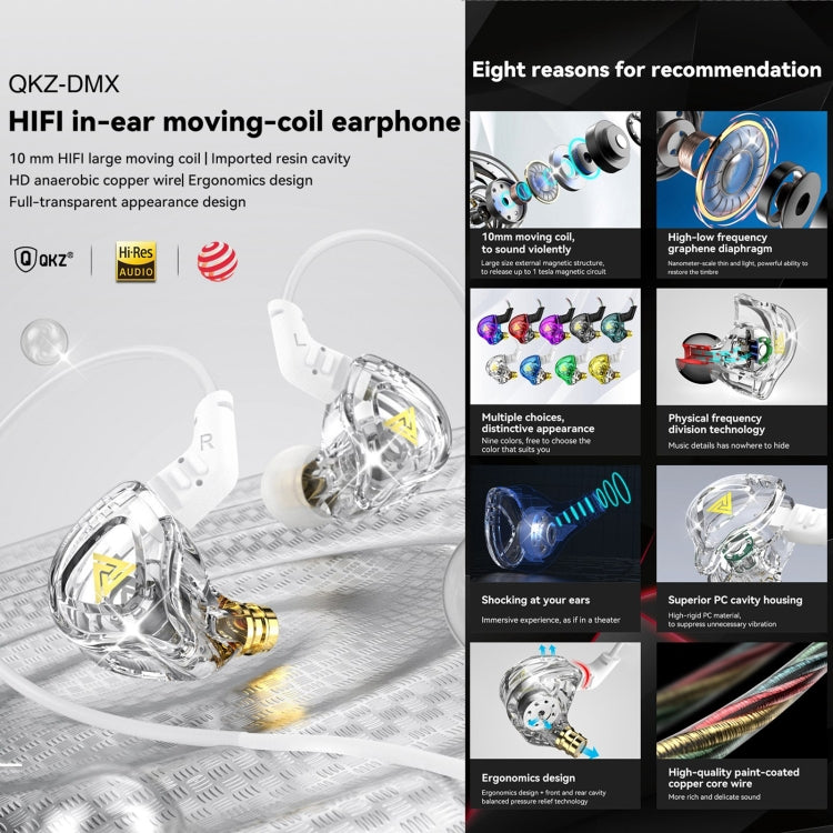 QKZ DMX Sports In-ear HIFI 3.5mm Wired Control Earphone with Mic(Colorful) - In Ear Wired Earphone by QKZ | Online Shopping South Africa | PMC Jewellery