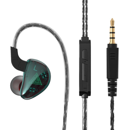 QKZ AK9 3.5mm Sports In-ear Wired HIFI Heavy Bass Earphone with Mic(Green) - In Ear Wired Earphone by QKZ | Online Shopping South Africa | PMC Jewellery