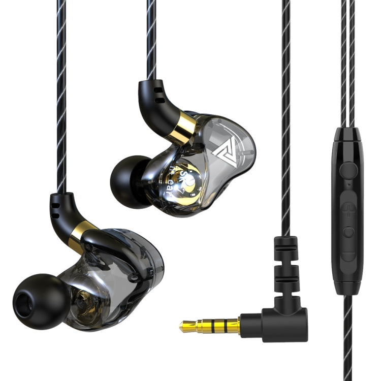 QKZ SK7 3.5mm Sports In-ear Copper Driver Wired HIFI Stereo Earphone with Mic(Black) - In Ear Wired Earphone by QKZ | Online Shopping South Africa | PMC Jewellery