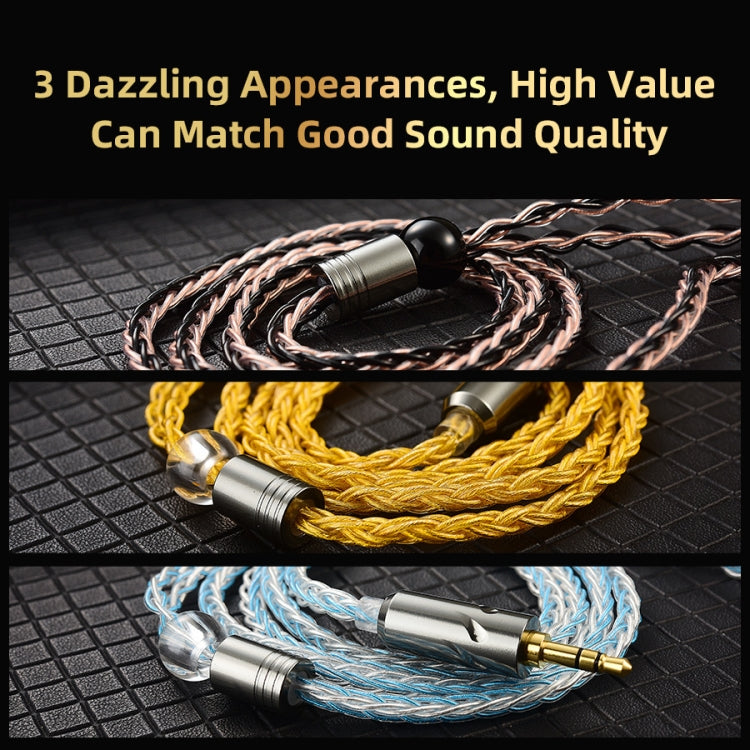 QKZ T1 8 Core TC Silver Plated 3.5mm 0.75mm 2PIN HIFI Earphone Update Cable(Brown) - Cable & Splitter by QKZ | Online Shopping South Africa | PMC TechLife | Buy Now Pay Later Mobicred