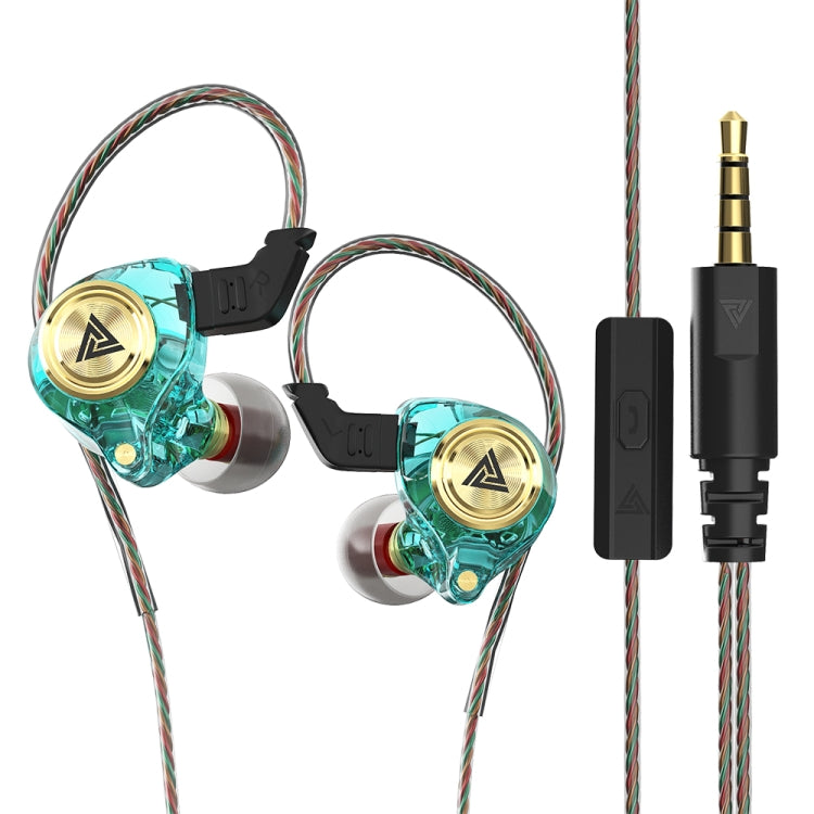 QKZ AK3 FiLe In-ear Subwoofer Wire-controlled Earphone with Mic(Cyan) - In Ear Wired Earphone by QKZ | Online Shopping South Africa | PMC TechLife