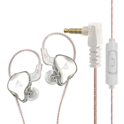 QKZ AK6 DAY In-ear Wire-controlled Subwoofer Phone Earphone with Mic(Transparent White) - In Ear Wired Earphone by QKZ | Online Shopping South Africa | PMC Jewellery