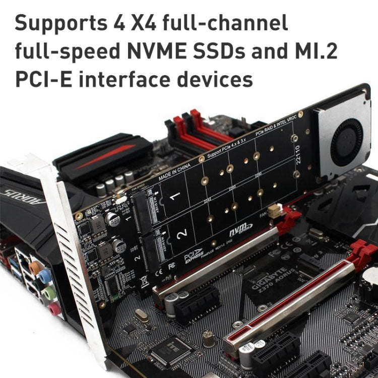 PCIe X16 to M.2 M-key NVMEx4 SSD RAID Converter Card - Others by PMC TechLife | Online Shopping South Africa | PMC TechLife | Buy Now Pay Later Mobicred