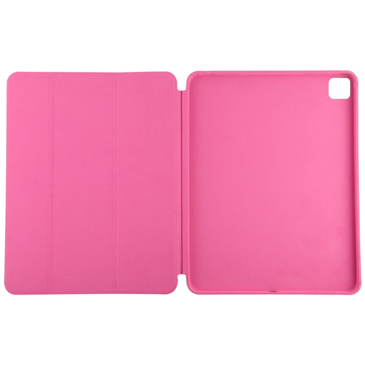 For iPad Pro 11 2022 / 2021 / 2020 3-fold Horizontal Flip Smart Leather Tablet Case with Sleep / Wake-up Function & Holder(Rose Red) - iPad Pro 11 (2022/2021) Cases by PMC TechLife | Online Shopping South Africa | PMC TechLife