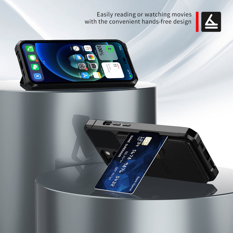 For iPhone 14 Plus Magnetic Wallet Card Bag Leather Phone Case (Black) - free shipping - PMC TechLife - Order now!