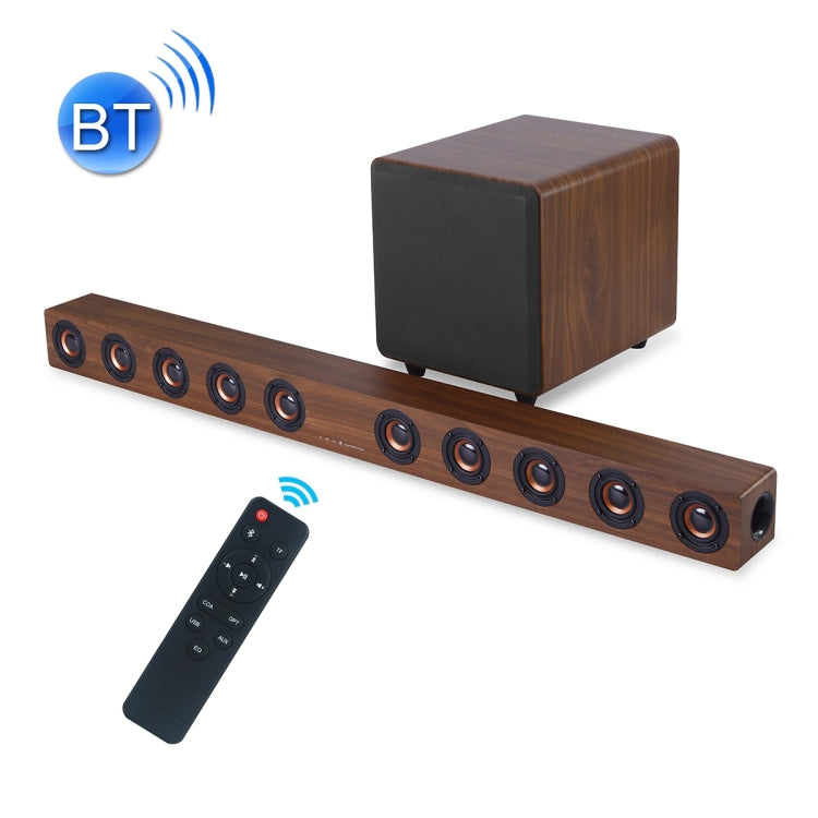 D90 Home Theater Audio Echo Wall Soundbar Subwoofer Bluetooth Audio(Brown) - Desktop Speaker by PMC TechLife | Online Shopping South Africa | PMC TechLife