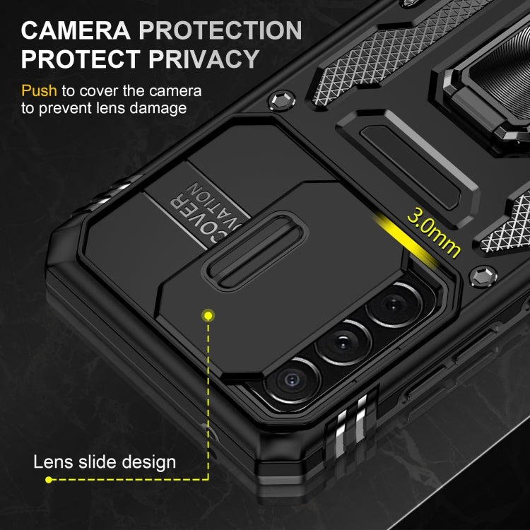 For Samsung Galaxy A52 5G/4G Armor PC + TPU Camera Shield Phone Case(Black) - Galaxy Phone Cases by PMC TechLife | Online Shopping South Africa | PMC TechLife | Buy Now Pay Later Mobicred