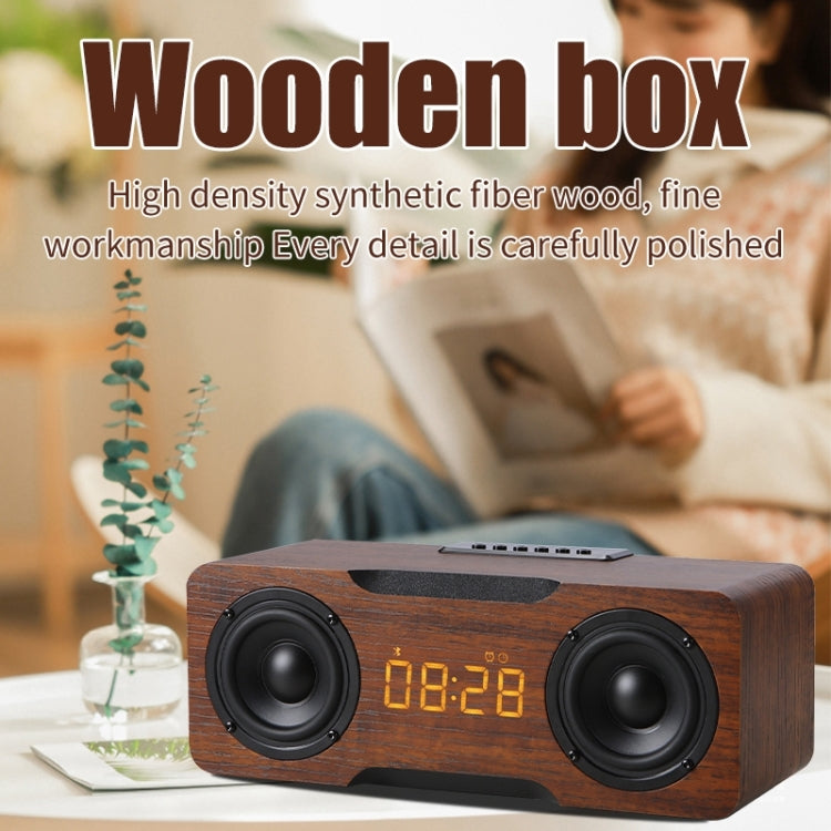 M8C Multifunctional Alarm Clock Bluetooth Speaker(Dark Brown) - Desktop Speaker by PMC TechLife | Online Shopping South Africa | PMC TechLife