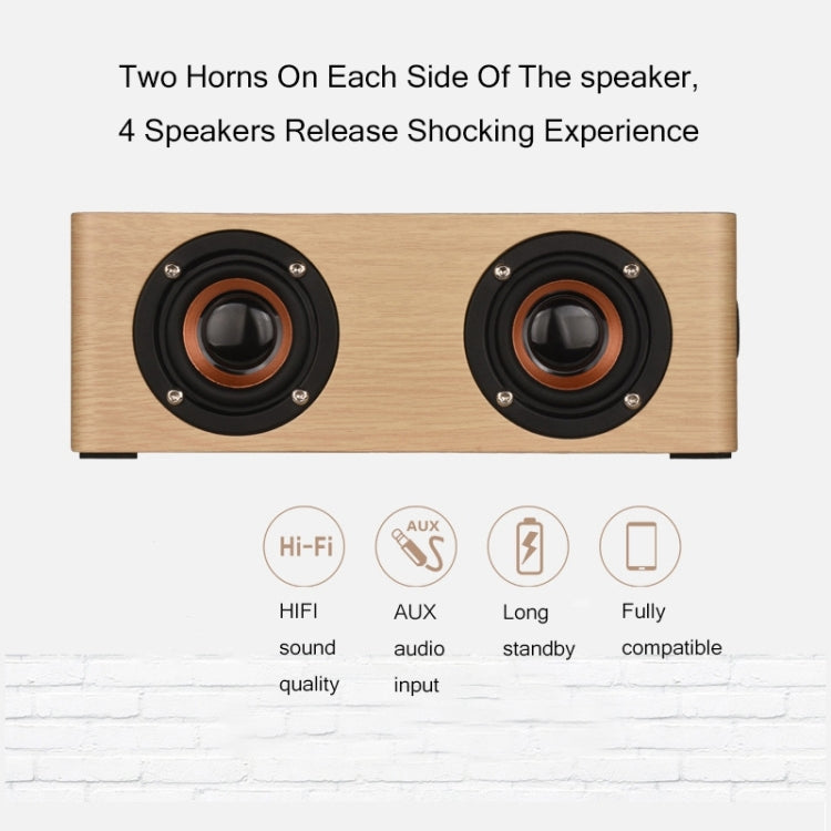 Q5 Home Computer TV Wooden Wireless Bluetooth Speaker(Red) - Desktop Speaker by PMC TechLife | Online Shopping South Africa | PMC TechLife