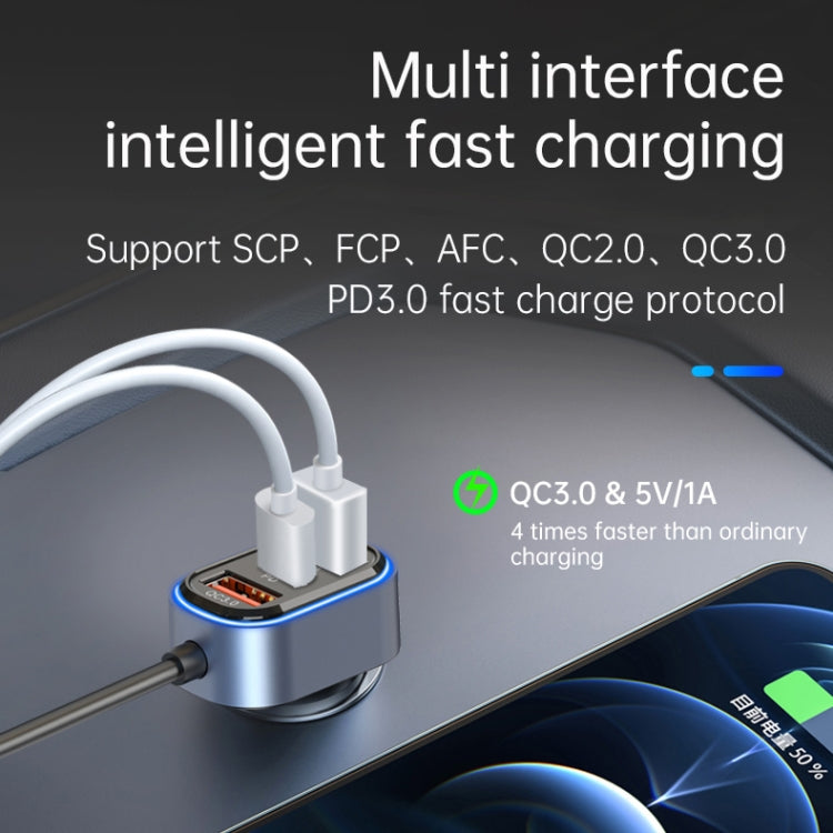 SC05 65.5W 6 in 1 PD / QC3.0 Fast Charge Extended Car Charger - Car Charger by PMC TechLife | Online Shopping South Africa | PMC TechLife