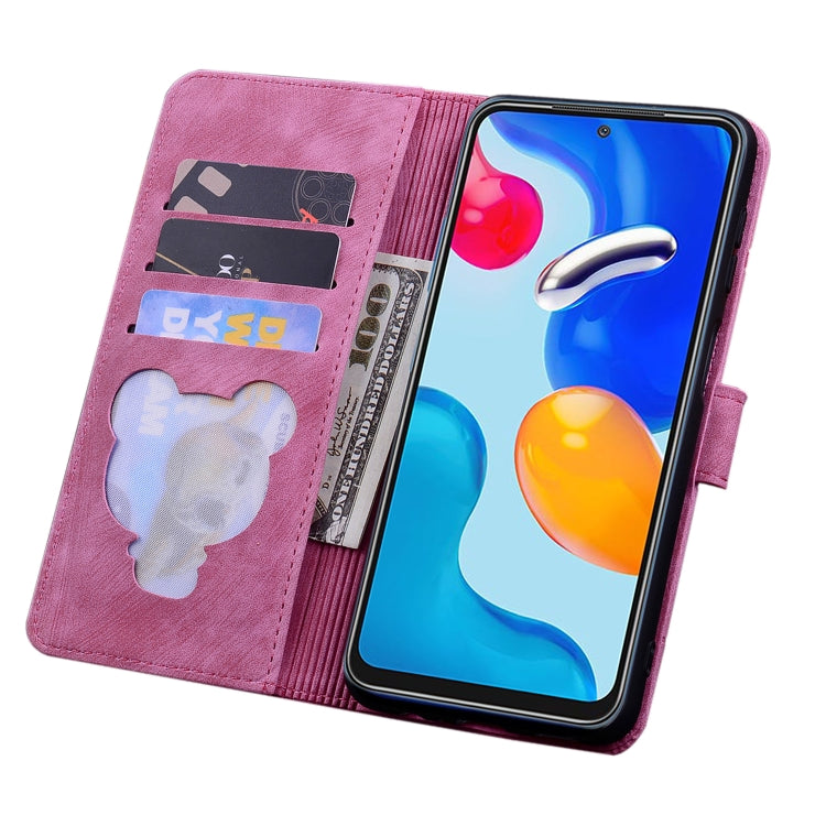 For Xiaomi Redmi Note 11 / Note 11S Global Cartoon Sakura Cat Embossed Leather Phone Case(Rose Red) - free shipping - PMC TechLife - Order now!