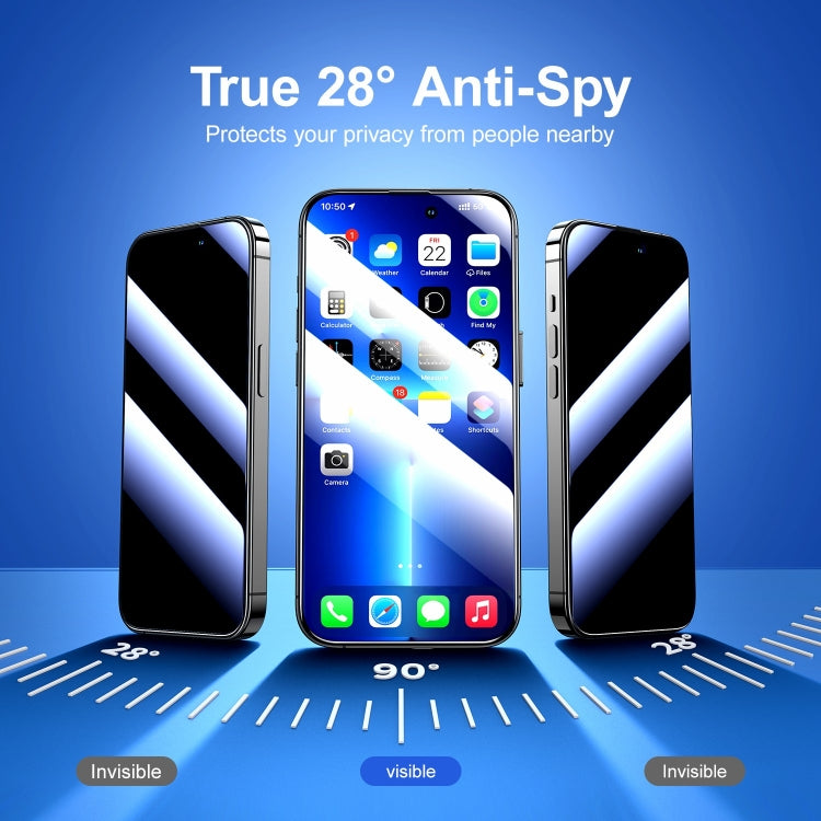 For iPhone 14 Pro JOYROOM 2.5D Screen Printing Full Screen Black Edge Privacy Tempered Glass Film - iPhone 14 Pro Tempered Glass by JOYROOM | Online Shopping South Africa | PMC TechLife