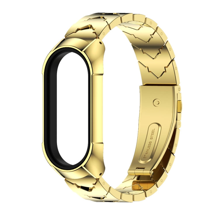 For Xiaomi Mi Band 7 / 7 NFC MIJOBS Stainless Steel Watch Band, Style:TF2 V Type(Gold) - Watch Bands by MIJOBS | Online Shopping South Africa | PMC Jewellery | Buy Now Pay Later Mobicred