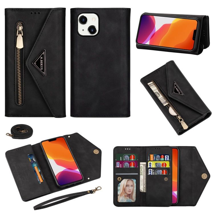 For iPhone 14 Skin Feel Zipper Horizontal Flip Leather Case Max(Black) - iPhone 14 Cases by PMC TechLife | Online Shopping South Africa | PMC TechLife | Buy Now Pay Later Mobicred