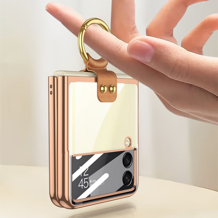 For Samsung Galaxy Z Flip4 GKK Integrated Electroplating Phone Case with Ring(Purple) - free shipping - PMC TechLife - Order now!