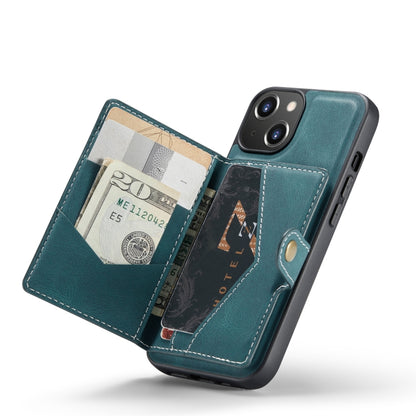 For iPhone 14 JEEHOOD Retro Magnetic Detachable Leather Phone Case (Blue) - iPhone 14 Cases by JEEHOOD | Online Shopping South Africa | PMC Jewellery | Buy Now Pay Later Mobicred